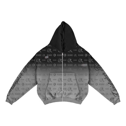 "Black Sheep" Black Baechi Rose Zip Up