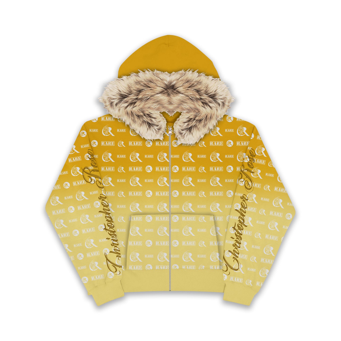 "Shine" Yellow Baechi Rose Zip Up